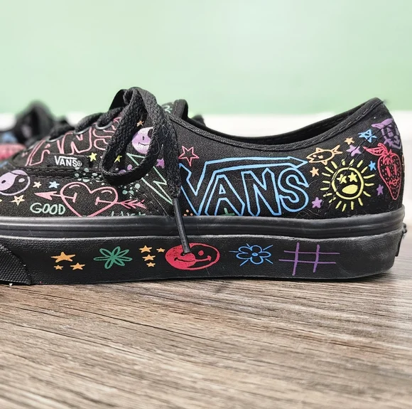 Vans Black Sneakers with Colorful Doodles - Picture 2 of 8